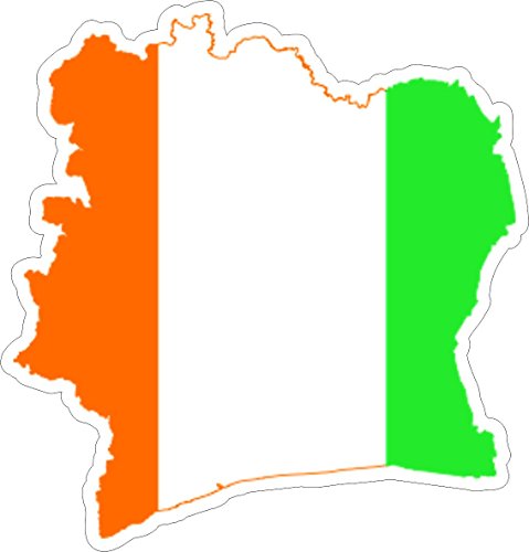 Akachafactory Autocollant Sticker adhesif Voiture Vinyle Drapeau Carte Cote D'Ivoire