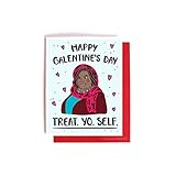 Donna Meagle Galentine's Day Card - Treat Yo Self Parks and Recreation Friendship Card
