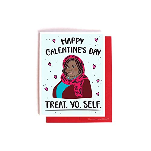 Donna Meagle Galentine's Day Card - Treat Yo Self Parks and Recreation Friendship Card
