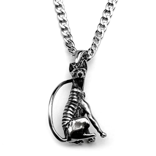 Collier chat sphinx gothique homme pendentif aux finitions d'art