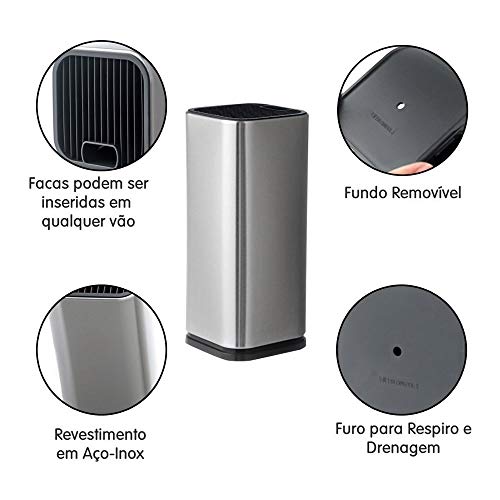 Cepo Universal Em Aço Inox Suporte Para Guardar Facas