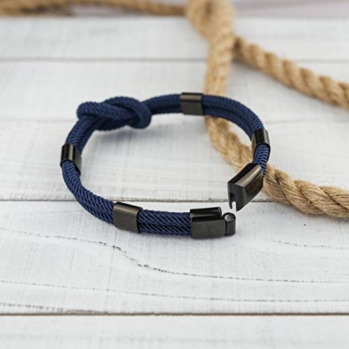 Image of globi Paracord Braided Rope Bracelet for Men Women | Lightweight Nautical Unisex Cuff Bracelet with Stainless Steel Magnetic Clasp