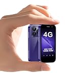 ZOKOE mini smartphone per bambini con schermo da 3 pollici 2000 mAh 2.0+5.0MP sblocco facciale 4G senza contratto (viola, 4GB + 128GB)