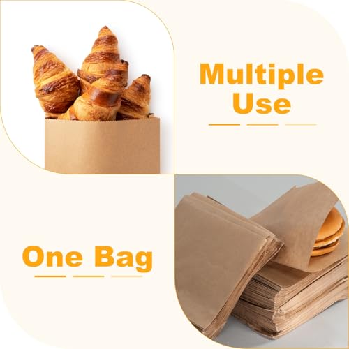 Sacs à sandwich en papier anti-miettes PATIKIL 23x18cm pour emballer proprement vos repas