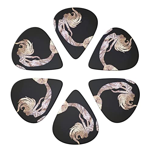 Black Mermaid Lot de 6 médiators pour guitare acoustique, guitare électrique, basse, ukulélé – fins, moyens et épais. - Les Beatles, Paul McCartney, John Lennon, RIngo Starr, George Harrison Black Mermaid Lot de 6 médiators pour guitare acoustique, guitare électrique, basse, ukulélé – fins, moyens et épais. – Image 5