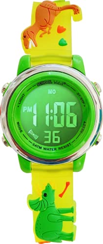 El Mejor Listado de Reloj Lego favoritos de las personas. 44 Preschool Collection - Reloj digital con luz para niños, Monster Trucks, dinosaurios, tiburón, unicornio, mariposa, araña, niñas, niños, escuela, Verde, Monster Truck,...