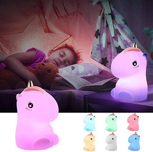 GoLine Unicorn Gifts for Girls, Unicorn Night Lights for Kids Christmas,Best Gifts for 2 3 4 5 6 7 8 Year Old Girls Kids,Cute Unicorn Night Light for Bedroom.