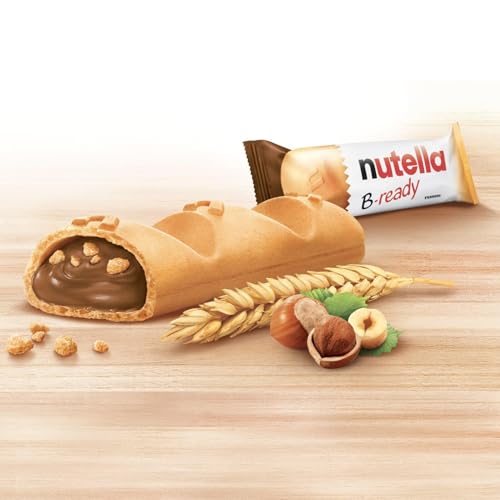 Nutella B-Ready Biscuits Croustillants avec des Éclats Qui Subliment le Goût Unique de la Pâte à Tartiner à la Noisette 132 g - Lot de 4