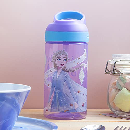 Image of Zak Designs Disney Frozen 2 Dinnerware 5 Piece Set Includes Plate, Bowl, Water Bottle, and Utensil Tableware, Non-BPA, Made of Durable Material and Perfect for Kids (Anna, Elsa, Olaf)