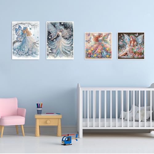 Tableau Diamant Elfe et Femme : Kit Diamond Painting Complet Forme Spéciale