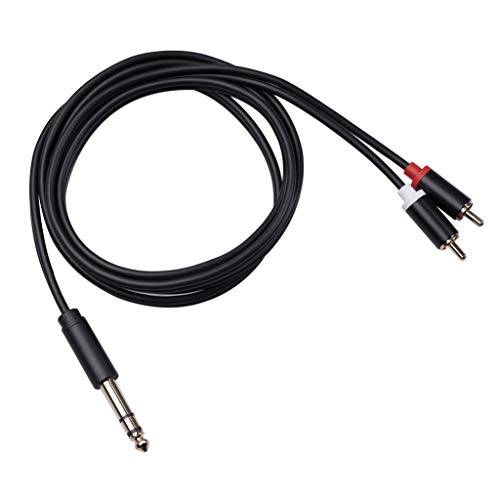 Cable adaptador de audio stereo 6.35mm macho a 2 macho 3 metros miniatura 4