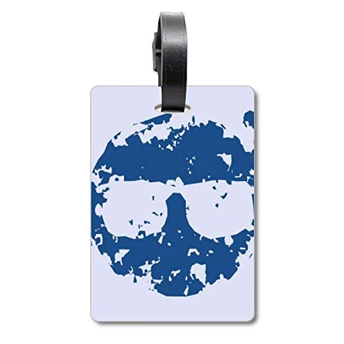 Étiquette valise voyage à motif lunettes bleues en PVC souple
