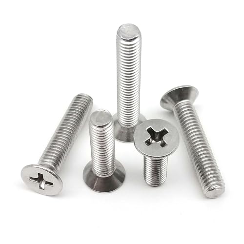 5/10/50個 M1 M1.2 M1.4 M1.6 M2 M2.5 M3 M3.5 M4 M5 M6 M8 A2 304 ステンレス クロスクロスフラット皿頭ネジボルト(8mm,M1.6 50pcs)