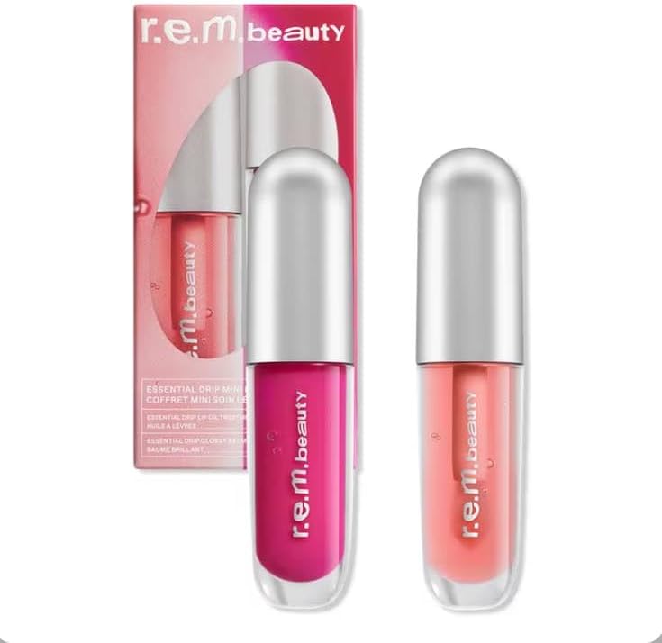 r.e.m. beauty Essential Drip Mini Lip Treatment Duo (Pickin Petals and Strawberry Soda) + Complimentary Pomegranate Sheet Masque