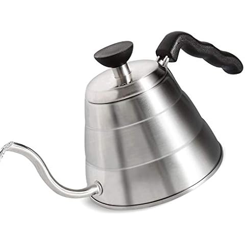 1L 304 Stainless Steel Gooseneck Coffee Drip Kettle Hand Pour Over Teapot Stovetop Tea Pot Cover