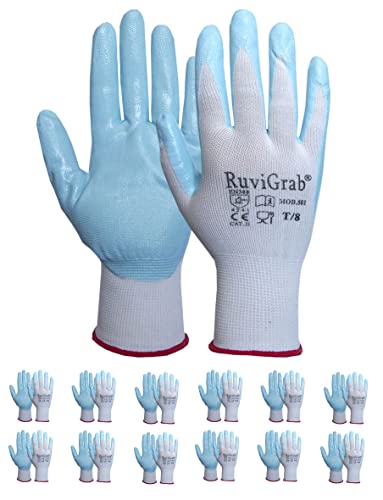Ruvigrab Guante soporte nylon, recubrimiento nitrilo alimentario Cover