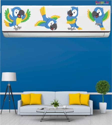 Image of ' Multi Perrots'' AC Sticker (96 cm x30 cmx 24 cm)