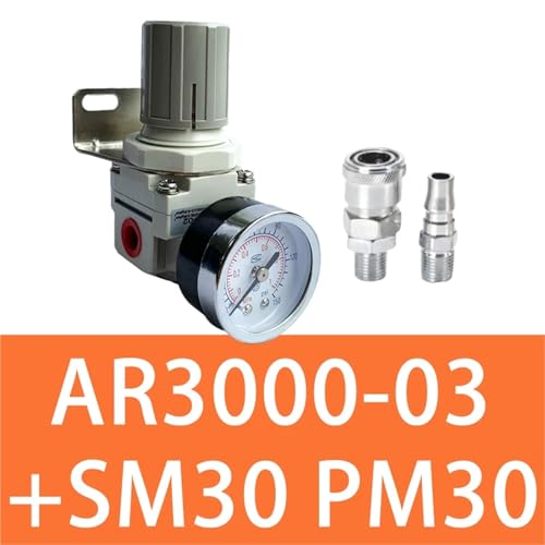 Vanne de régulation de pression d'air AR3000-03 pneumatique 3/8 avec coupleur SM30