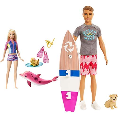 Barbie Dolphin Magic Snorkel Fun Friends AND Barbie Dolphin Magic Ken Doll
