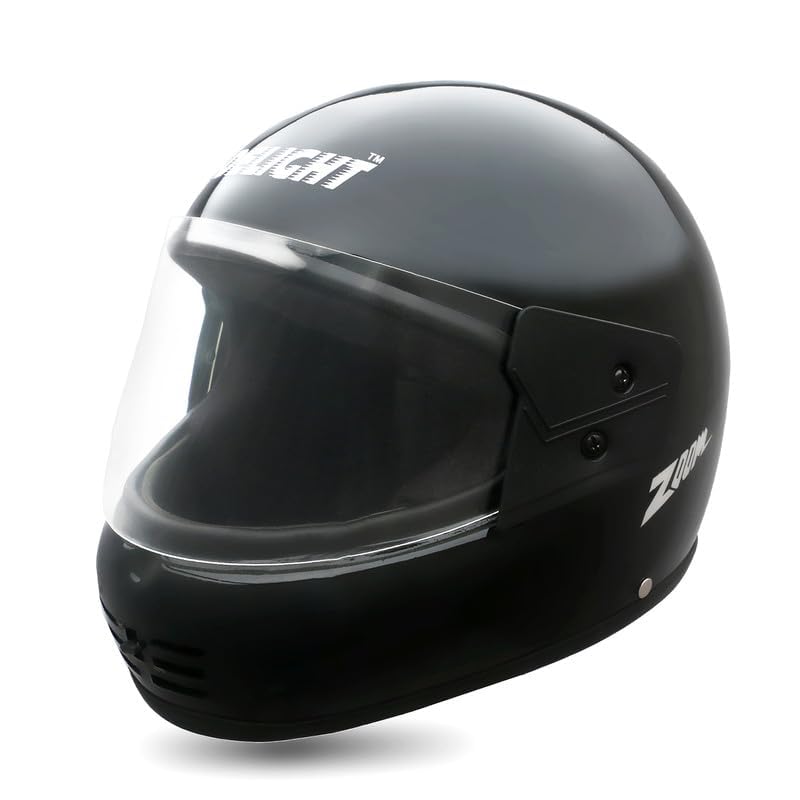 Image of Strong & Durable Stylish Black Helmet Matt Finish Full Face Scooter & Bike Helmet | Scratch Resistance and Silicone Glass Protection Black