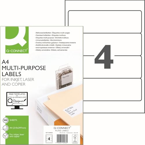 Q-connect Rückenschilder KF10960, weiß, breit/kurz, 61x192mm, selbstklebend 5705831109605 Q-connect 100 Stück