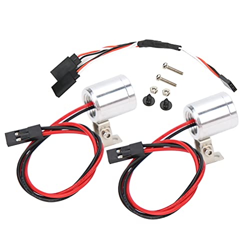 Faros LED de material metálico resistente para WPL MN86KS con luces intermitentes 3