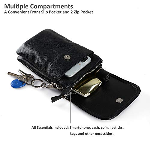 Befen Small Black Leather Cell Phone Holder Case Crossbody Wallet Purse Mini Smartphone Shoulder Pouch Bags For Women #TOP3
