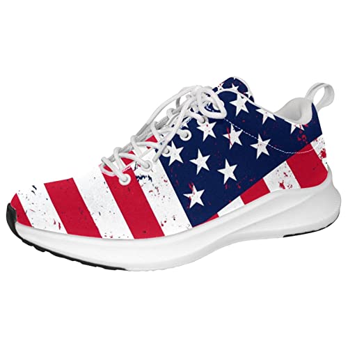Generic - Baskets personnalisées légères pour la marche, la course à pied, l'athlétisme, le drapeau américain rétro des États-Unis, Multicolore, 39.5 EU