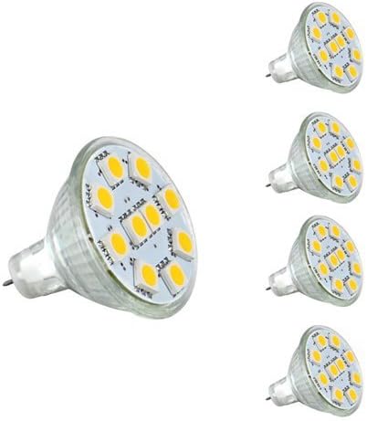 Alfa Lighting 1.8W MR11 GU4.0 LED Bulbs, 20W Halogen Bulbs Equivalent, GU4 Base, 165lm, 12V AC/DC, 120° Flood Beam, Warm White, 3000K, LED Light Bulbs, Pack of 4 Units [Energy Class A]