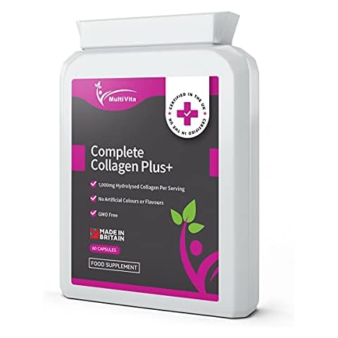Complete Collagen Plus+ 1000mg - 60 Capsules - Hyaluronic Acid, Biotin, Vitamin C, E, Iodine + More Cover