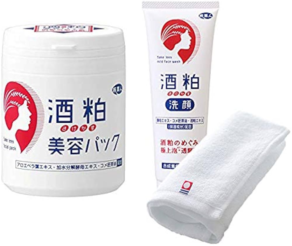 アズマ商事　酒粕 美容パック 2,000g 酒粕洗顔1000gセット Amazon | アズマ商事【お値段そのまま 今治タオル付き】酒粕美容パック