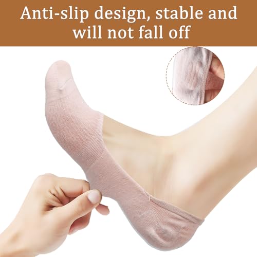 panthra Womens Low Cut No Show Socks,No Show Socks Womens for Flats,Non Slip Liner,Breathable Cotton for Loafers Flats 7 Pairs4