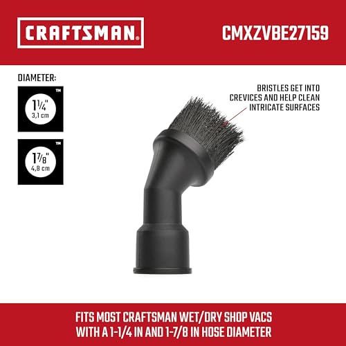CRAFTSMAN CMXZVBE27159 1-1/4, 1-7/8 in. Dusting Brush Wet Dry Vac Accessory by CRAFTSMAN - Used condition - Image 2