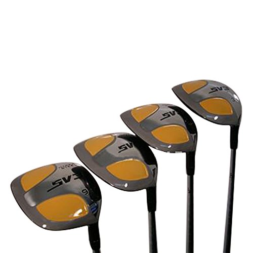 Senior Men's Sv3 Yellow Square Fairway 3 5 7 9 Wood Set Golf Clubs, Right Handed Senior Flex With Men's Senior Size Black Pro Velvet Grips #TOP1