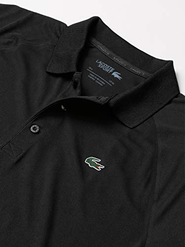 Lacoste Men's Sport Short Ultra Dry Raglan Sleeve Polo, Black, X-Large #TOP2