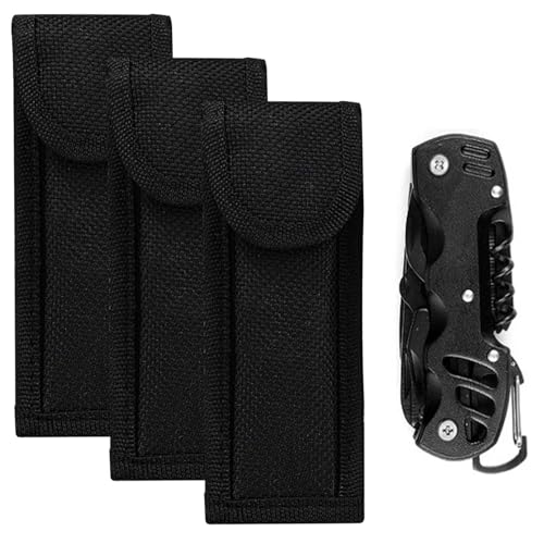 Tolenre Étui À Couteau De Poche 3 Pièces Etui Couteau Pliant, Etui Couteau Pliable, Attache Ceinture pour Étui À Couteaux, avec Bande Auto-Agrippante Et des...