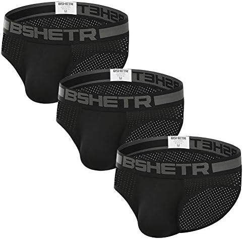 Men's Briefs Underwear 3-Pack Mesh Breathable Low Rise Soft Summer Brief (Black, Medium 28"-30",71cm-76cm)