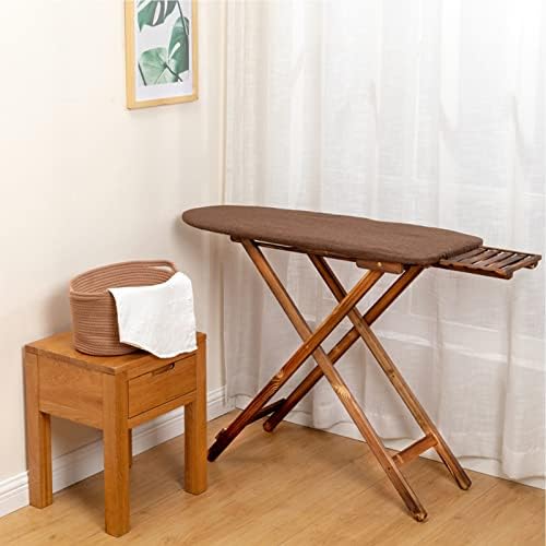Heavy Duty Ironing Board with Iron Stand - Space Saving Wooden Design, Adjustable Height, Convenient Iron Storage, Perfect for Home & Laundry Room