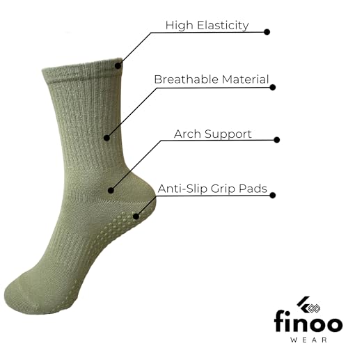 Image of Pilates Grippy Socks with Grips for Women Yoga Non Slip Long Socks for Pure Barre, Ballet,Dance Workout