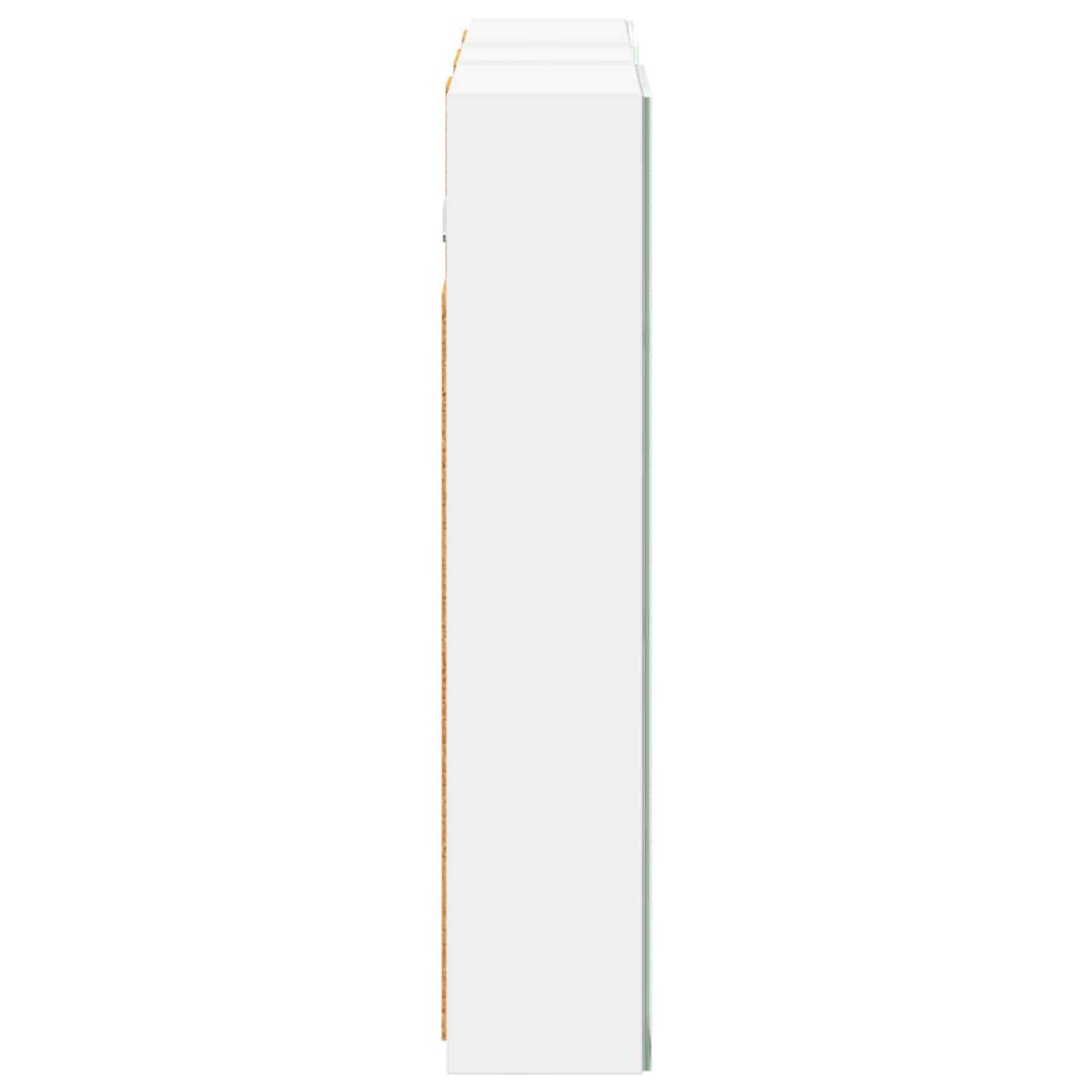 vidaXL Set di Armadi da Bagno con lo scaffale 3 pcs 80 x 10,5 x 50 cm, Mobile per bagno, specchio LED rettangolare, unità appesa, organizer moderno, salvaspazio