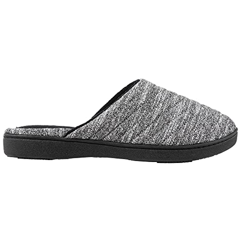 isotoner Women's Indoor/Outdoor Slip-on Andrea Space Knit Slide Slippers with Heal Support, Black, Medium/ 7.5-8 Standard US Width US by isotoner - Used condition - Image 6