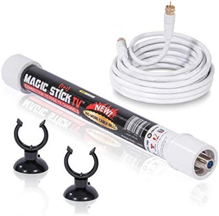 Antenna TV Digital HD for Indoor or Outdoor - VHF UHF Digital Television - Signals up to 50 Miles Range - Signal Booster - Support 720p, 1080i, 1080p by Magic Stick TV, MS-001