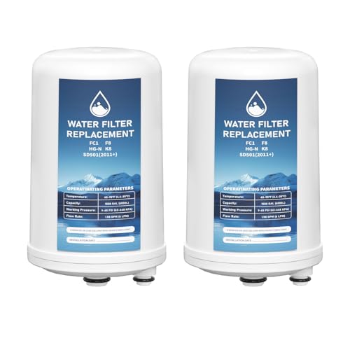 FC1 HG-N F8 Water Filter Replacement Cartridge Compatible with Enagic Leveluk K8 SD501 (2011+) JRIV 8-Plate Ionizer Machines Alkaline Water System Pack of 2