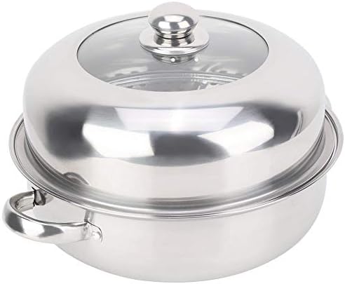 Niunion Steamer Pot, 28CM Stainless Steel Single Layer Stockpot Hotpot Food Steamer Pot Cookware Household Cooking