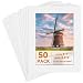 Cecliy 50 Pack Picture Frame Mats,5x7 Matted to 4x5 Photo Mats,Acid Free Bevel Cut 4-ply Thickness Picture Matting,Pre-Cut Mat Board Show Kit for Pictures Photos Prints Watercolor Artwork (White)