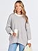 ANRABESS Womens Oversized Sweaters Fall 2025 Fashion Crewneck Batwing Long Sleeve Side Slit Knit Pullover Sweater Tops Beige Grey-M