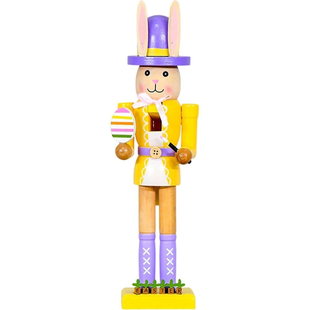 Casse-Noisette Lapin de Pâques en bois de 30 cm, figurine de collection