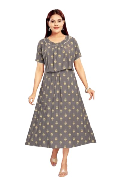 mom&bae Mom & Bae Cotton Maternity Feeding Dress for Women Soft & Stretchable Fabric with Everyday Comfort-picture-25