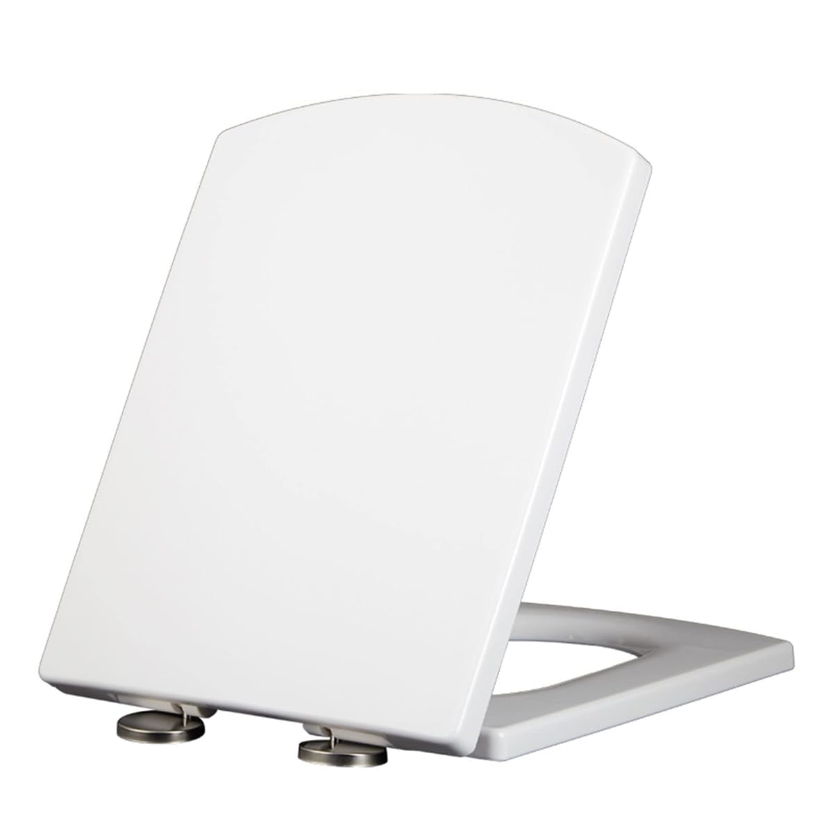 White Toilet seat, Quick Release Hinges, Easy Clean PP, Adjustable, Lightweight, Durable, Portable, User-Friendly, Compact 63, Soft, Close, Square