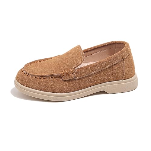Image of SOFMUO Toddler Boys Girls Loafers Slip On Little Kids Oxford Dress Flats Casual Boat Shoes School Uniform Moccasin Daily Walking Shoes